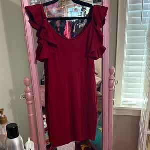 Lulu's Chic Red Ruffle Mini Dress